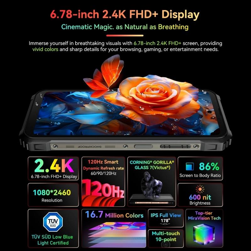Blackview BL9000 5G Rugged Smartphone Waterproof 6.78" 2.4K FHD+ Displ