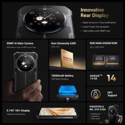 FOSSIBOT F109 Rugged Phone 10600mAh 6.745"HD+Smartphone Android 14 24G