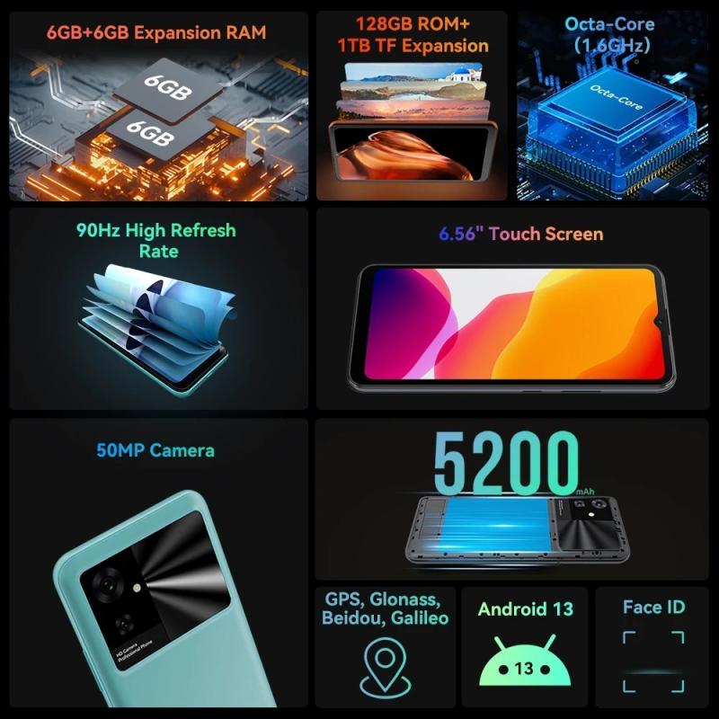 Cubot Note 21, Android Smartphone, 12GB RAM6GB+6GB Extended, 128GB ROM