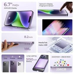 OUKITEL P1 Smartphone Global Version 6.7'' 120Hz AMOLED Display 8GB 25