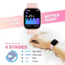 Alexa Built-in TOOBUR Smart Watch Heart Rate Monitor Sleep Tracker Ped