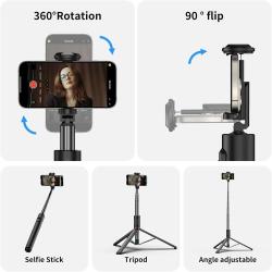 72 Inch Tripod Stand and Selfie Stick Expandable Phone Tripod Stand wi