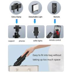 Cell Phone Selfie Stick Tripod Portable Travel Tripod Stand Adjustable