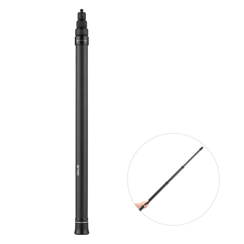 1.5m/ 4.9ft Carbon Fiber Selfie Stick Adjustable Extension Pole with 1
