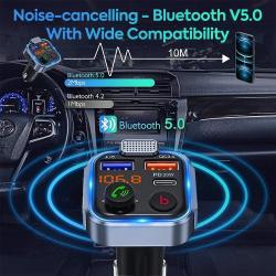 Bluetooth Adapter for Car, Wireless FM Radio Transmitter, Handsfree Ca