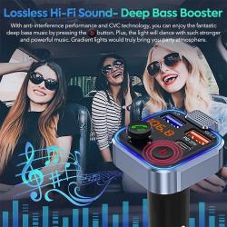 Bluetooth Adapter for Car, Wireless FM Radio Transmitter, Handsfree Ca