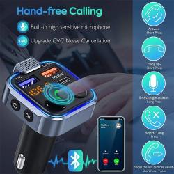 Bluetooth Adapter for Car, Wireless FM Radio Transmitter, Handsfree Ca