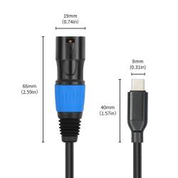 USB Type C To XLR Male Output Cable Plug and Play Type C To XLR Male A