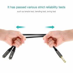 1PC 3.5mm Audio Splitter Cable 1male 2female Microphone Headphone Y Sp
