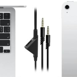 2.0M/6.5 Feet Aux Wire with 3.5mm Jack Audio Cable for PC PS4 Etc Head