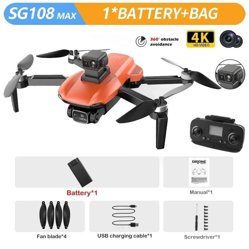 SG108 Max GPS Drone 5G Wifi FPV 4K HD Dual Camera Brushless RC Foldabl