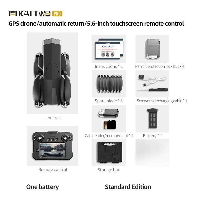 KAI TWO drone 5.6-inch touch screen three-axis gimbal 4K 360° all-roun