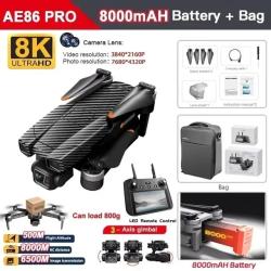 AE86 PRO Max Profesional Drone with 8K HD Camera 3-axis gimbal Aerial 
