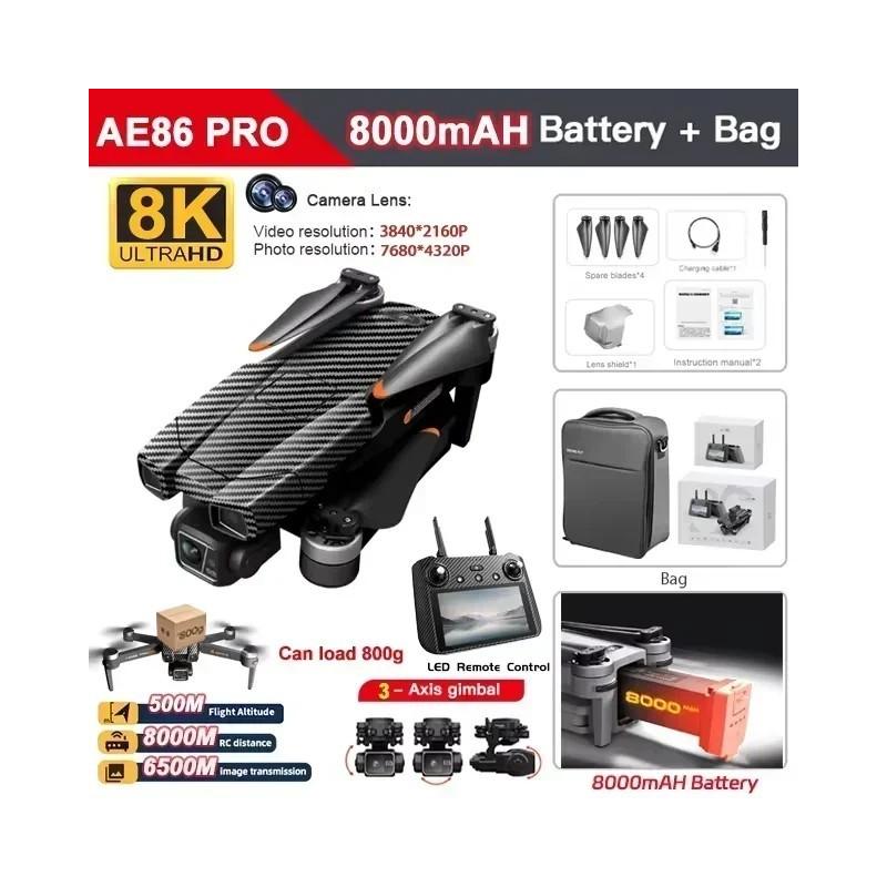 AE86 PRO Max Profesional Drone with 8K HD Camera 3-axis gimbal Aerial 