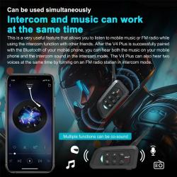 EJEAS Type-C V4 Plus Motorcycle Helmet Interphone Bluetooth 5.1 4-Way 