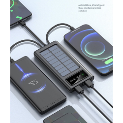 Multi-Port Solar Power Bank 10000mAh Universal Charging with Built-In Micro USB