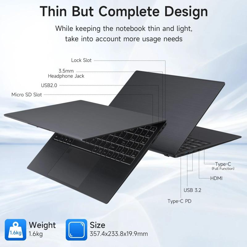 15.6 Inch Business Laptop Notebook PC CPU N5095 16GB RAM 512GB SSD Sto
