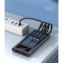 Multi-Port Solar Power Bank 10000mAh Universal Charging with Built-In Micro USB