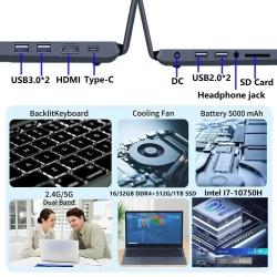 Cheap Gaming Laptops I7 Win11 Computer PC Note Book 10th Gen 15.6 inch
