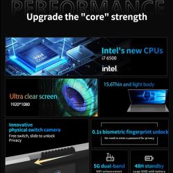 15.6"Laptop Intel Celeron i7-6500 notebook gamer 32GB RAM 2TB SSD Offi