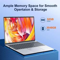 15.6"Laptop Intel Celeron N5095 notebook gamer 32GB RAM 2TB SSD Office