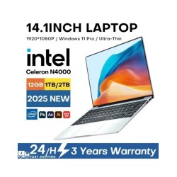 Ultra Slim Windows 11 Laptop Computer 14.1" 12GB DDR4 1TB 2TB SSD Inte