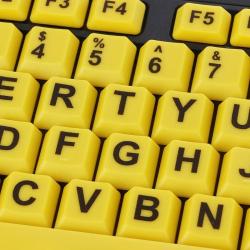 2025 New Big Black Letter Print Yellow Button USB Wired Keyboard For E