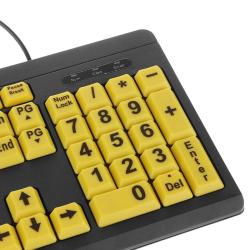 2025 New Big Black Letter Print Yellow Button USB Wired Keyboard For E