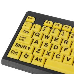 2025 New Big Black Letter Print Yellow Button USB Wired Keyboard For E