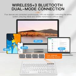 Tri-Bluetooth 5.0 Keyboard Mini 2.4G Wireless Keyboard Rechargeable Si