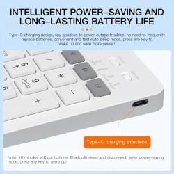 Tri-Bluetooth 5.0 Keyboard Mini 2.4G Wireless Keyboard Rechargeable Si