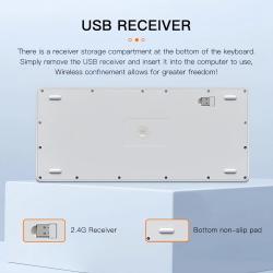 Tri-Bluetooth 5.0 Keyboard Mini 2.4G Wireless Keyboard Rechargeable Si