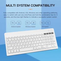Tri-Bluetooth 5.0 Keyboard Mini 2.4G Wireless Keyboard Rechargeable Si