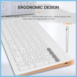 Tri-Bluetooth 5.0 Keyboard Mini 2.4G Wireless Keyboard Rechargeable Si