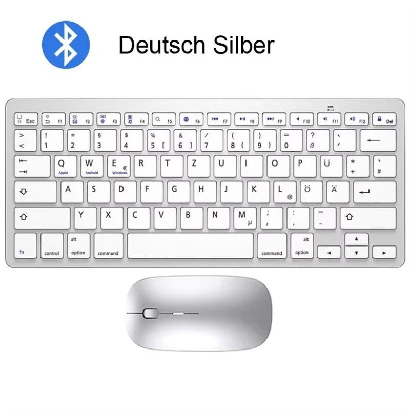 Bluetooth Keyboard Mouse Combo Ultra-Slim Mute Keycap Wireless Bluetoo