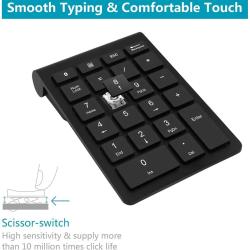 Bluetooth Wireless Numeric Keypad Portable Mini 22 Keys Number Keyboar