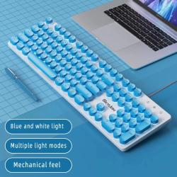 H300 Wired 104 Keys Membrane Keyboard Many Kinds of Colorful Lighting 