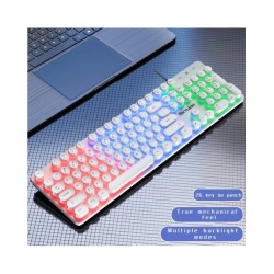 H300 Wired 104 Keys Membrane Keyboard Many Kinds of Colorful Lighting 