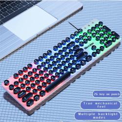 H300 Wired 104 Keys Membrane Keyboard Many Kinds of Colorful Lighting 