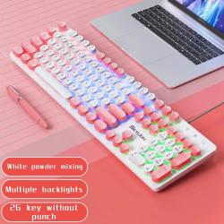 H300 Wired 104 Keys Membrane Keyboard Many Kinds of Colorful Lighting 