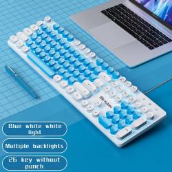 H300 Wired 104 Keys Membrane Keyboard Many Kinds of Colorful Lighting 