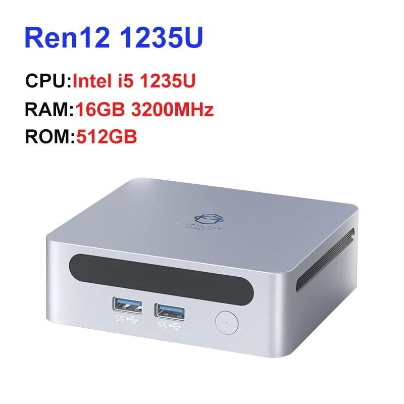 GenMachine Ren12 1235U Mini PC Intel 12th i5 1235U 10 cores lris Xe Gr