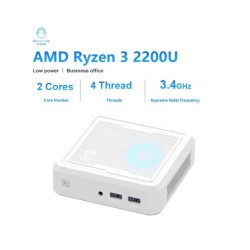 New Genmachine AMD Ryzen 3 2200U Up to 65W Mini PC DDR4 8G RAM NVME 25
