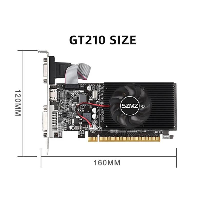 GT210 1G Video Card with DVI VGA HDMI-Compatibe Port Gaming Graphics C