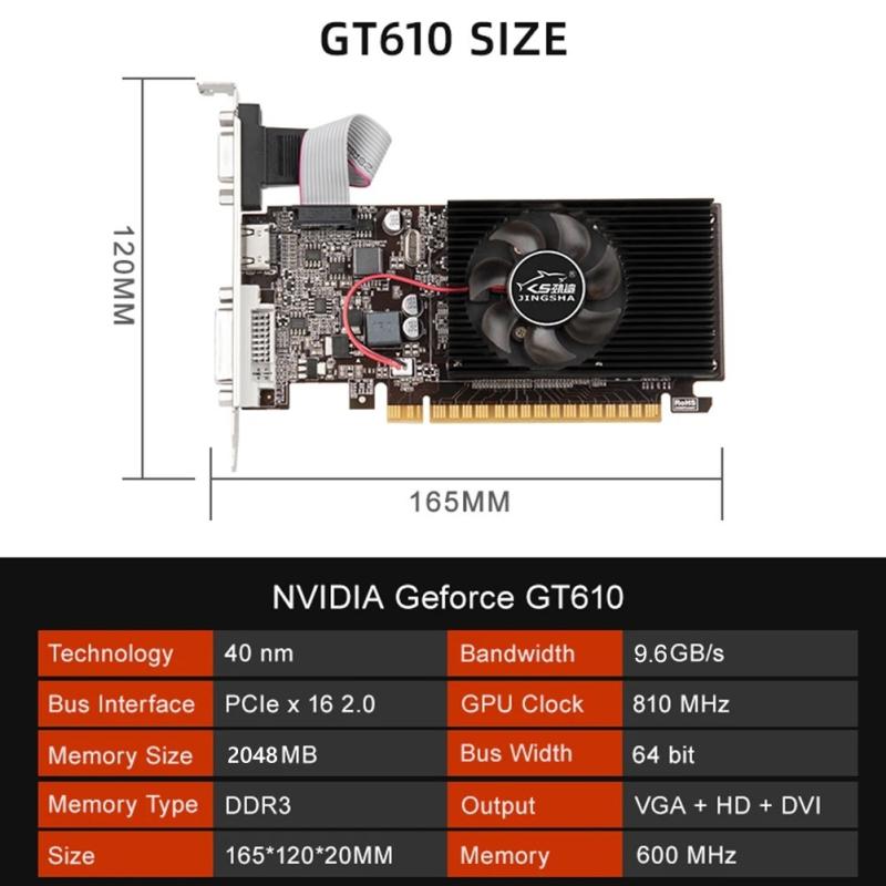 GT730 2GB Graphics Video Card 64bits HD Interface 902MHz DDR3 Display 