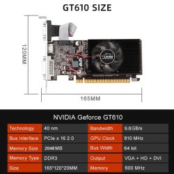 GT610/GT730 1/2/4GB Gaming Video Card Computer Graphics Card PCI-E X16