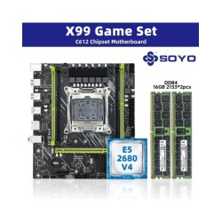 SOYO X99 Motherboard Combo Set Kit With Intel LGA2011-3 Xeon E5 2680 V