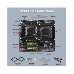 X99 Dual-socket Cpu Motherboard Lga2011-3 8xddr3 Ecc Ram Slot Pciex16 