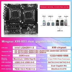 X99 Dual-socket Cpu Motherboard Lga2011-3 8xddr3 Ecc Ram Slot Pciex16 