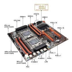 X99 Motherboard Dual CPU M.2 LGA 2011 V3 E-ATX USB3.0 SATA3 8 DIMM DDR